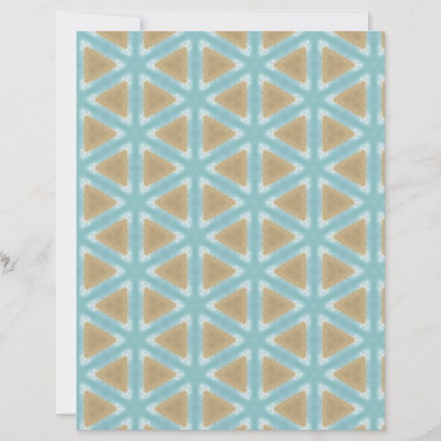 Beige diamonds on Blue watercolor scrapbook paper (Devant)