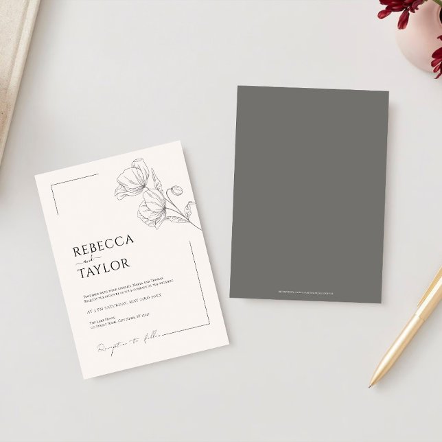 beige Elegant minimal Faire-part de mariage (Créateur téléchargé)