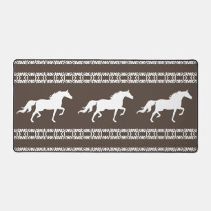 Beige et blanc Motif géométrique & Chevaux