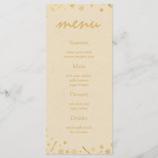 Beige Gold Christmas Party Menu with Fine Accents