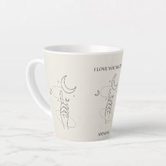 Beige I Love You To The Moon Mug Latte Cup