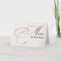 Beige Merci Beaucoup Élégant Calligraphie Merci