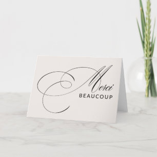 Beige Merci Beaucoup Élégant Calligraphie Merci