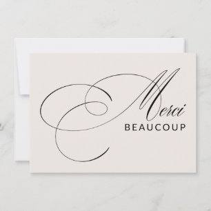 Beige Merci Beaucoup Élégant Calligraphie Merci