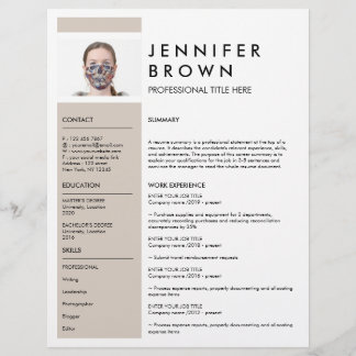 Beige Minimal CV cv avec photo