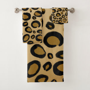 Beige peint d'or de taches d'empreinte de léopard