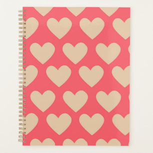 Beige Rouge mignon Simple Motif de coeur