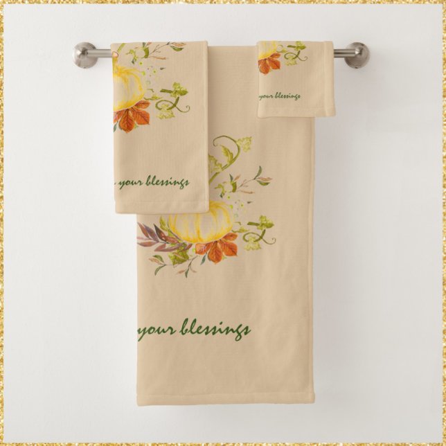 Beige Rustique Donner Merci Citrouille Bouquet Bai (Bookmark my store: https://www.zazzle.com/store/capricepetit?rf=238091145531749709)
