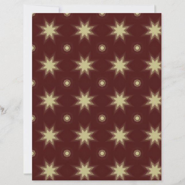 Beige Stars on Maroon scrapbook paper (Devant)