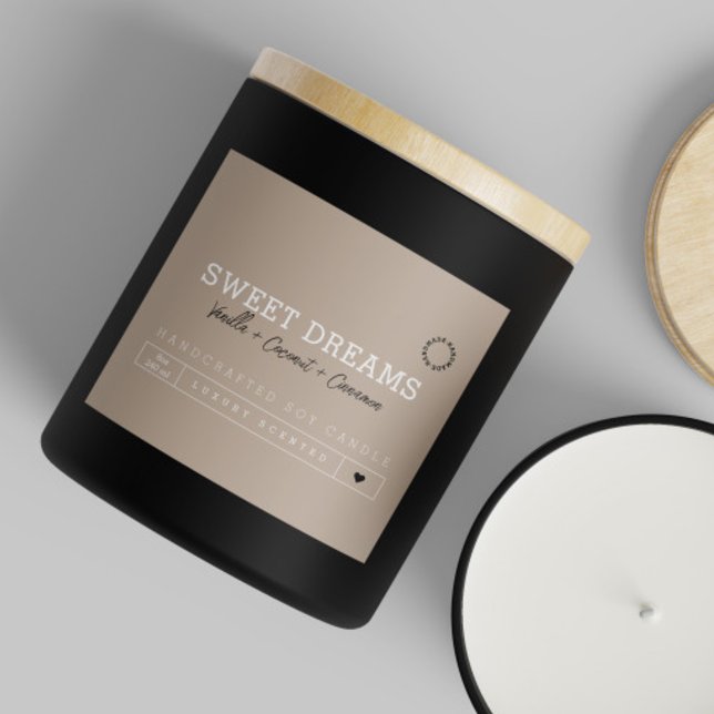 Beige | Stickers Étiquette de produits pour bougie (Créateur téléchargé)