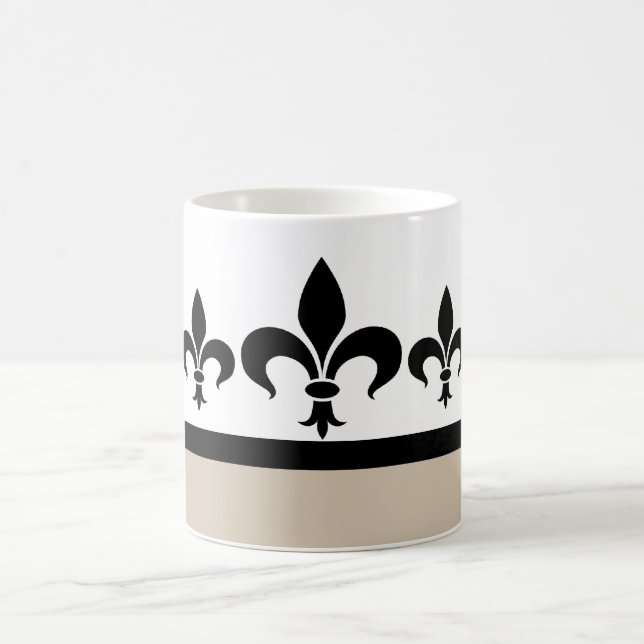 Beige Swanky Fleur De Lis Mug (Centre)