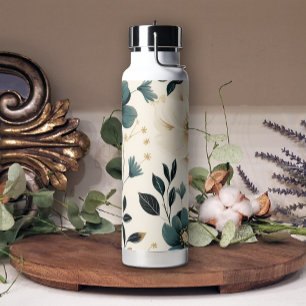 Beige turquoise Douce Jolie Bouteille D'Eau Floral