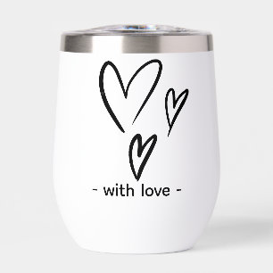 Beige Valentine's Day Vin Thermal Tumbler