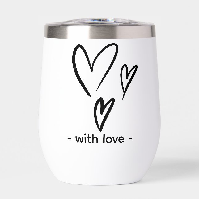 Beige Valentine's Day Vin Thermal Tumbler (Avant)