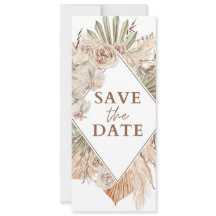Beige Watercolor Boho Save Date Wedding Invitation