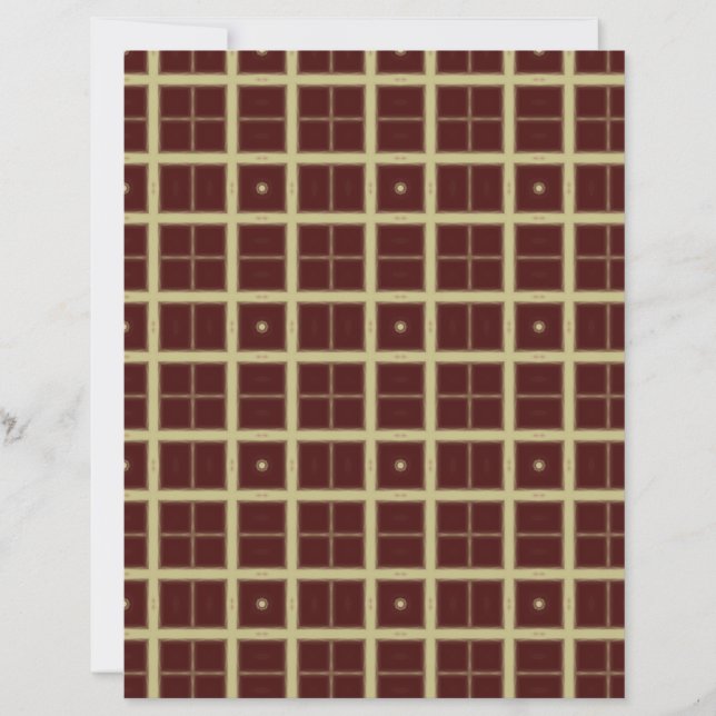 Beige Windowpane on Maroon Scrapbook Paper (Devant)