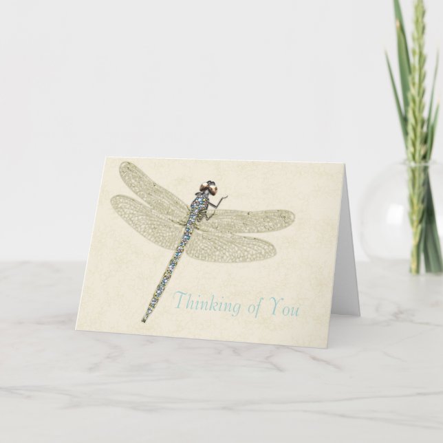 Bejeweled Dragonfly Penser de votre carte (Devant)