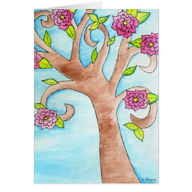 Bel arbre avec les fleurs roses (Devant)