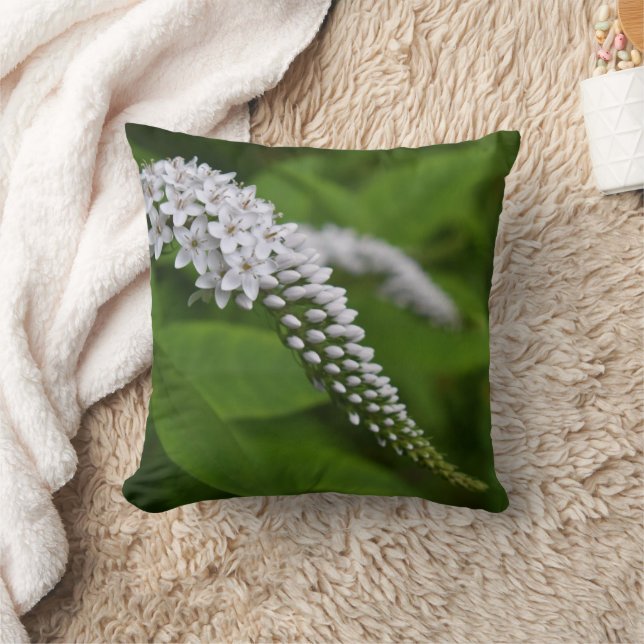 Bel coussin de fleurs vertes et blanches réversibl (Couverture)