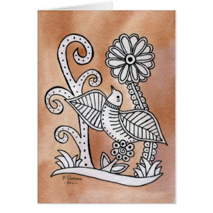 Bel oiseau, style mexicain d'écorce