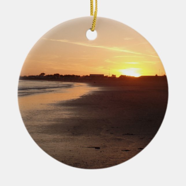 Bel ornement de plage de coucher du soleil de la (Devant)