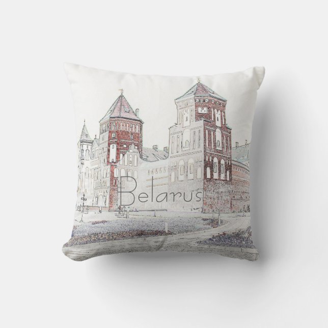 Bélarus Mir Castle Cityscape Voyage Coussin de cou (Recto)