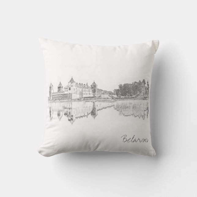 Bélarus Mir Castle Cityscape Voyage Coussin de cou (Recto)