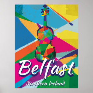 Belfast,Irlande du Nord Affiche de voyage vintage
