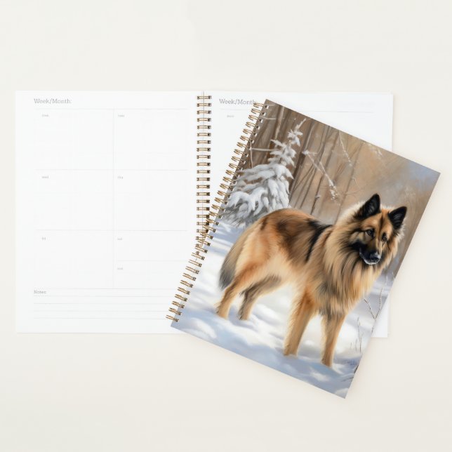 Belgian Tervuren Qu'il neige Noël (Devant avec enveloppe)