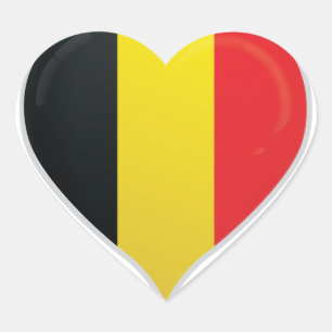 Belgique amour drapeau orgueil autocollant coeur