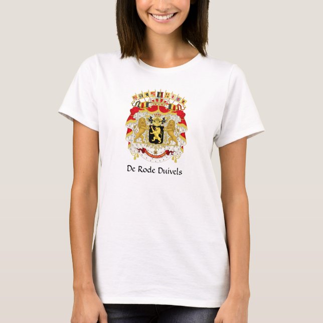 Belgique Armoiries De Rode Duivels T-Shirt (Devant)