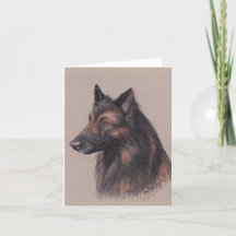 Belgique Carte Tervuren Dog Art Note avec Envelopp
