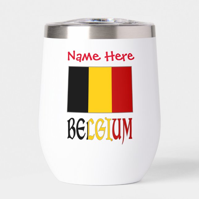 Belgique Drapeau Belge Rouge Personnalisation Bois (Créateur téléchargé)