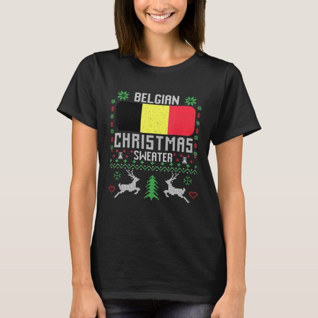 Belgique Drapeau Belge Sweat de Noël (Devant)