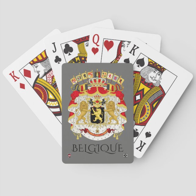 BELGIQUE GRAND COAT-OF-ARMS SUR CARTES DE JEU (dos)