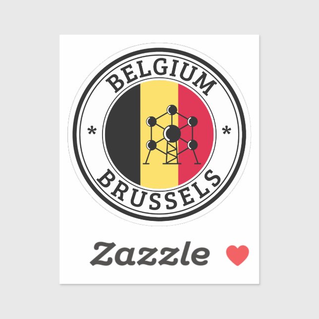 Belgique Sceller Sticker Rond Drapeau Pour Portabl (Feuille)