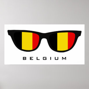 Belgique Shades texte personnalisé & affiche coule
