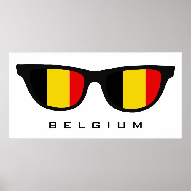 Belgique Shades texte personnalisé & affiche coule (Devant)