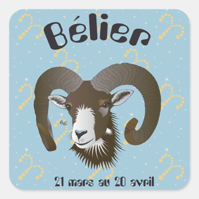 Bélier 21 mars au 20 avril Autocollants (Devant)