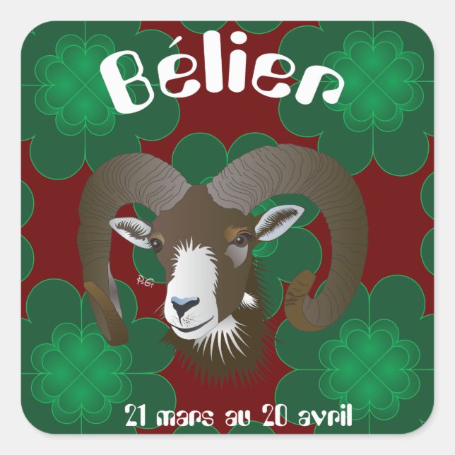 Bélier 21 mars au 20 avril Autocollants (Devant)
