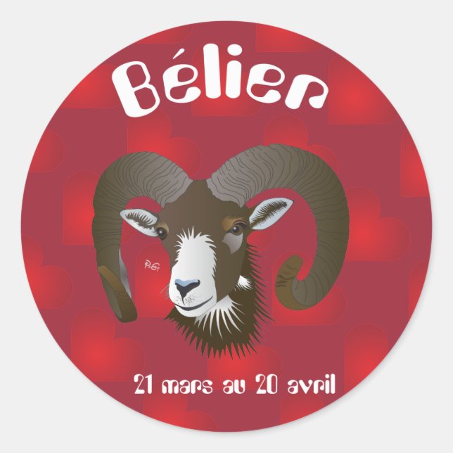 Bélier 21 mars au 20 avril Autocollants (Devant)