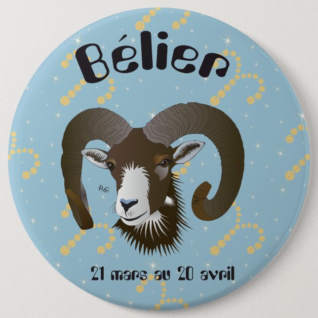 Bélier 21 mars au 20 avril Boutons - Badges (Devant)
