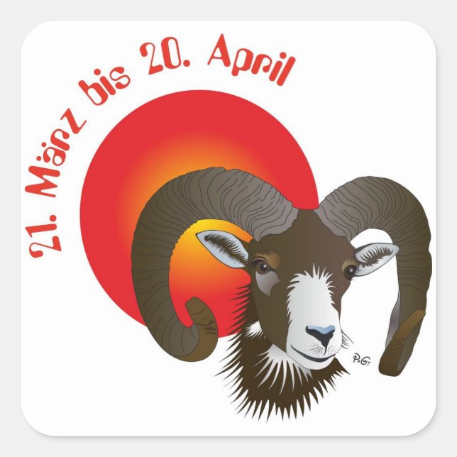 Bélier - Symboles animaux Autocollants (Devant)