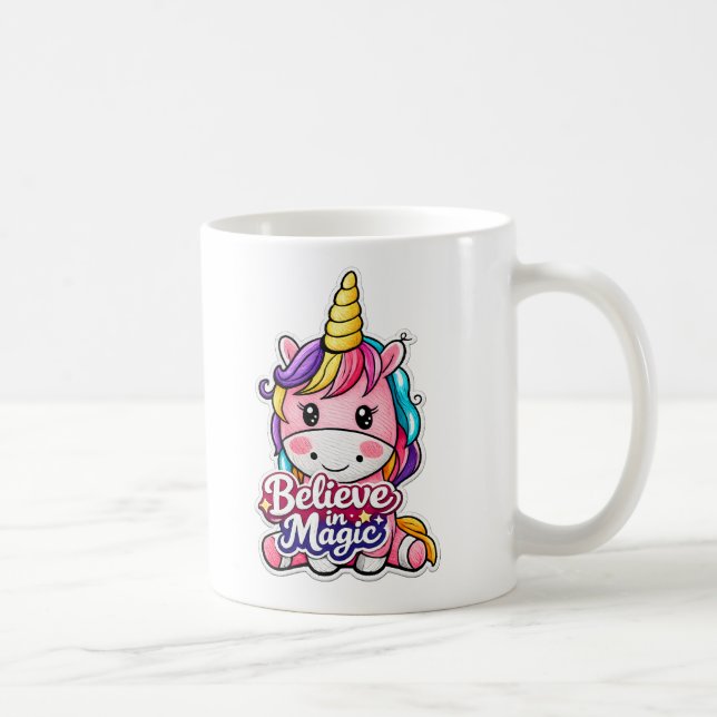 🦄✨ “Believe in Magic” Unicorn Mug ☕💖 (Droite)