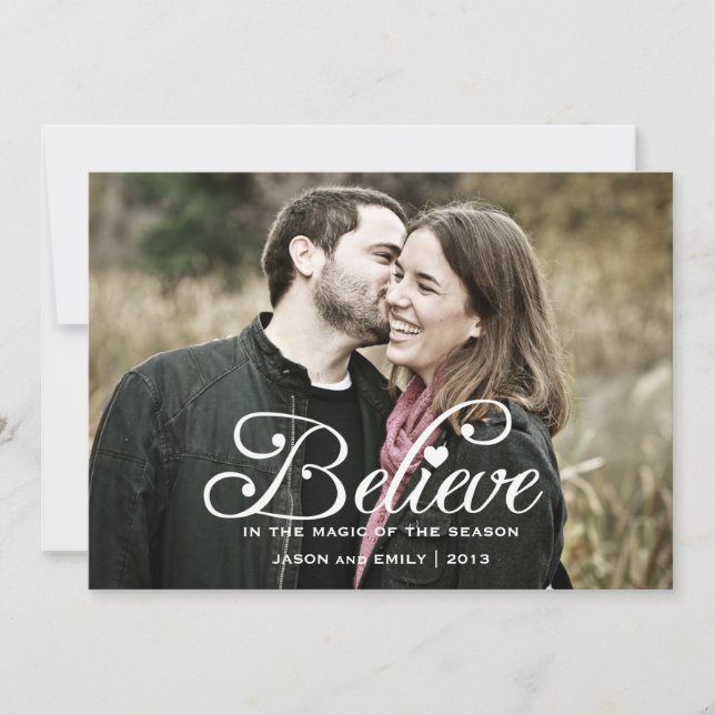 BELIEVE | La Magie de la Carte de Noël Photographi (Devant)