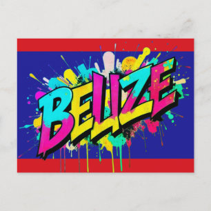 Bélize drapeau graffiti accueil carte postale