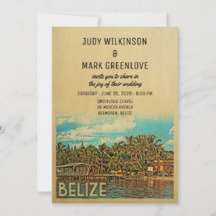 Belize Faire-part de mariage Vintage Mid-Century