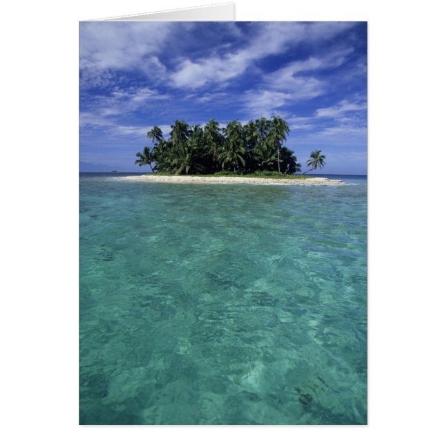 Belize, récif barrière, île ou cay non nommée. (Devant)
