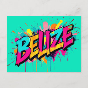 Belize style graffiti turquoise accueil Carte post