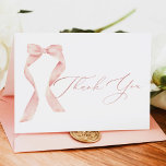 BELLA Blush Bow Elle noue le Merci<br><div class="desc">La collection Bella est dotée d'arcs à coquette rose pastille et d'une police de script de calligraphie élégante. Cette collection est délicate et féminine,  parfaite pour votre événement thématique "liing the knot".</div>